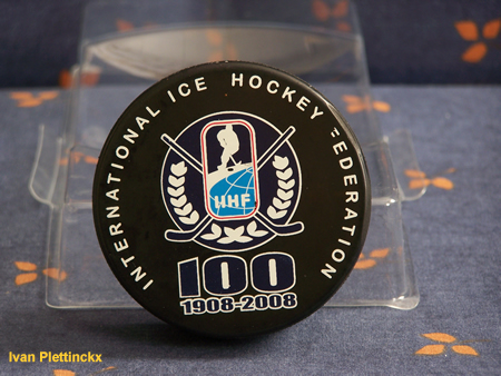 Speciale puck 100-jarig bestaan IIHF (International Ice Hockey Federation)